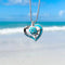 Turtle heart necklace blue and silver