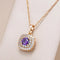 Elegant glittering lilac gold necklace