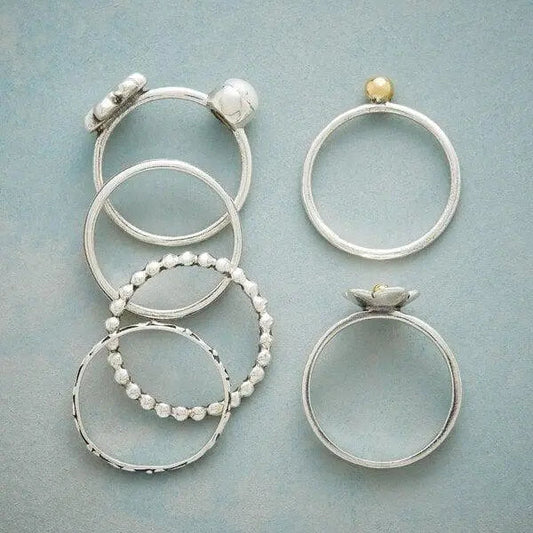 Ring with flower pearl necklace