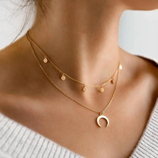 Silver moon necklace
