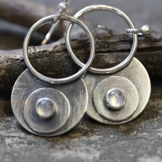 Double silver-plated earrings