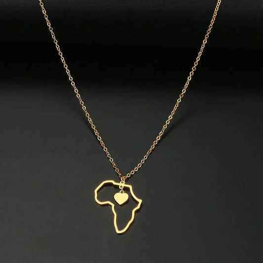 Gold Necklace Heart of the Continent