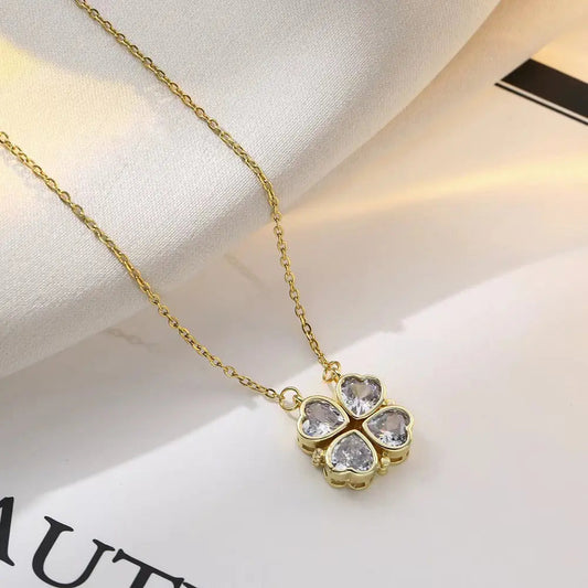Delicate silver clover necklace with a timeless design