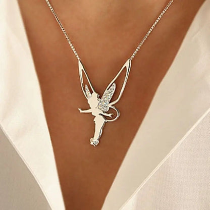 Gold and silver fairy necklace