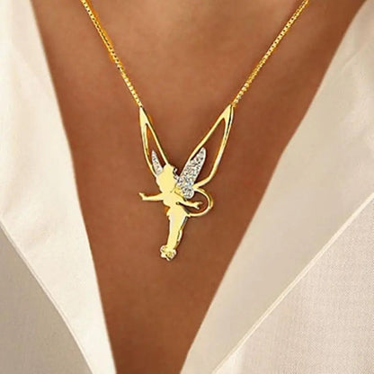 Gold and silver fairy necklace