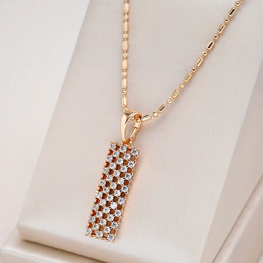 Gold-plated necklace with zircons