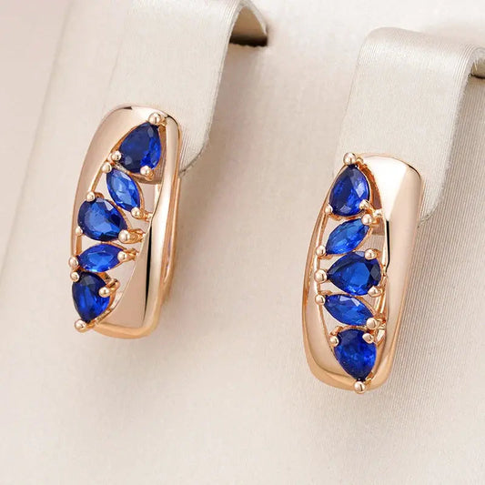 Elegant earrings with blue zircons