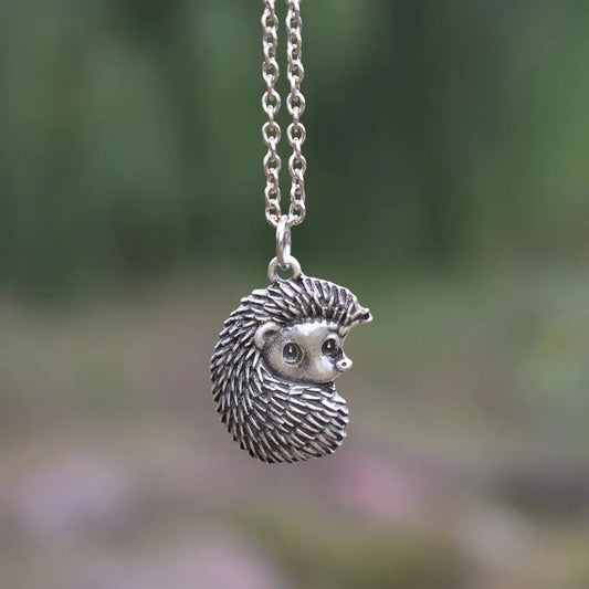 Vintage style hedgehog necklace
